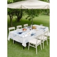 thumbnail image 5 of 60x120 Inch Outdoor Tablecloth with Umbrella Hole Zipper Rectangle Blue Floral Rectangular Tablecloths Outside Waterproof Summer Spring Flowers Farmhouse Patio Table Cloth Cover for Picnic Party, 5 of 8