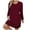 Wine, variant on gakvbuo Long Sleeve Dress For Women Blouses Dressy Casual Tunic Dresses Women's Fall And Winter Oversized Loose Round Neck Short Sleeved Tie Printed Dress