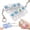 (Flower+bow)transparent, variant on 2 Pack Keyboard Fidget Keychain with Colorful LED Lights, 4-in-1 Stress Clicker Toy, Keyboard Button for Anxiety Relief,Decompression Toy for Adults ((Black+White) Transparent)