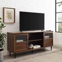 Walker Edison Split Panel Door TV Stand for TVs up to 64", Dark Walnut