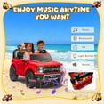 thumbnail image 4 of CASEMIOL 2-Seater 24V Big Kids Ride on Toys Truck with Remote Control, Licensed Ford F150 Raptor Battery Powered Ride on Car for Toddlers Kids Ages 3-8, Back to School Gift for Boys & Girls, Red, 4 of 9