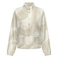 thumbnail image 5 of Jackets for Women Winter Coat Jackets Flannel Stand Collar Jacket(Beige Marble Swirling Pattern Texture,Size:S-4XL), 5 of 7
