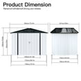 thumbnail image 6 of Outdoor Storage Garden Sheds 6FTx4FT Apex Roof Lockable Doors for Backyard White+Yellow, 6 of 6