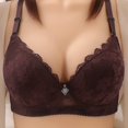 thumbnail image 2 of Prolriy Lace Bras for Women, Women's Casual Fashion Large Size Bra Thin Sponge Underwear Sexy Lace Bra Women's Bras Coffee 40, 2 of 9