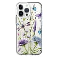 thumbnail image 1 of MUNDAZE Apple iPhone 14 Pro Max Shockproof Clear Hybrid Protective Phone Case Lavender Dragonfly Butterflies Spring Flowers Cover, 1 of 6
