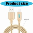 thumbnail image 6 of Metal USB to USB C/V8 Cable Charging Cable with LED Light Fast Charging Power Delivery Cable for Phone Tablet Laptop, 6 of 10