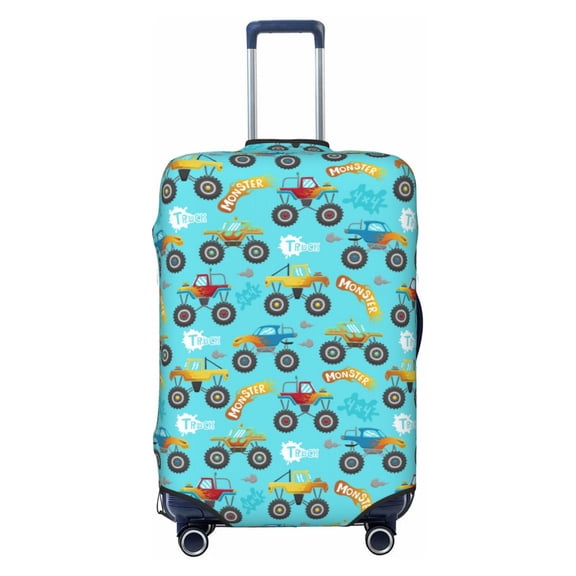 Xecao Cartoon Monster Truck print Elastic Luggage Cover, with double-sided print , is perfect for travel, business, and daily use