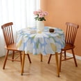 thumbnail image 3 of Round Tablecloth Daisy Floral 60 Inch Wrinkle Free Table Cover Dining Kitchen, 3 of 5