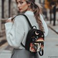 thumbnail image 3 of HELLHERO Night Mushroom Moon Print Mini Backpack, Lightweight Polyester Small Backpack for Hangouts Travel, Adjustable Strap Small Purse Backpack for Women, 3 of 8