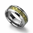 thumbnail image 3 of Women's 8MM Comfort Fit Tungsten Carbide Wedding Band Celtic Dragon Enlaid Ring (7 to 14), 9, 3 of 5