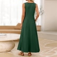thumbnail image 4 of JULMCOMO Summer Dresses for Women Round Neck Sleeveless A Line Loose Fit Flowy Casual Maxi Dresses Beach Vacation Sundresses Dark Green L, 4 of 5