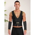 thumbnail image 3 of RUNQHUI Men's Medieval Pirate Vest Lace Up Medieval Renaissance Gothic Shirt with Sleeves Black L, 3 of 6
