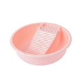 thumbnail image 3 of Lavabo con tabla de lavar, práctico y que ahorra espacio, con soporte para jabón. Raya rosa, 3 of 9