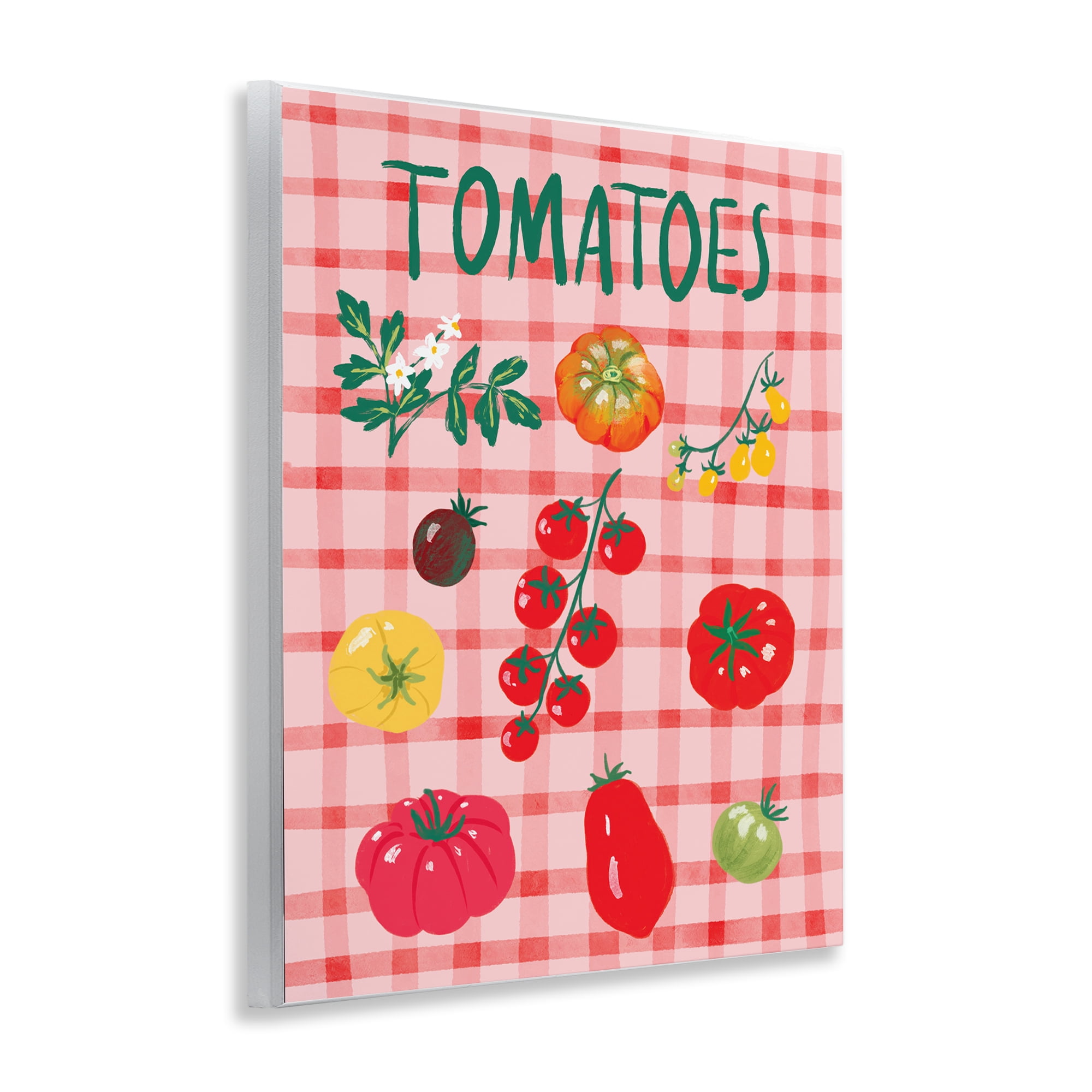 Stupell Industries Various Tomatoes on Plaid Food & Beverage Painting Unframed Art Print Wall Art, 11 x 14