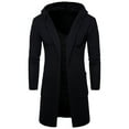 thumbnail image 3 of SPRING PARK Casual Men Solid Color Long Sleeve Pockets Thick Knitted Cardigan Hooded Gentle Coat, 3 of 7