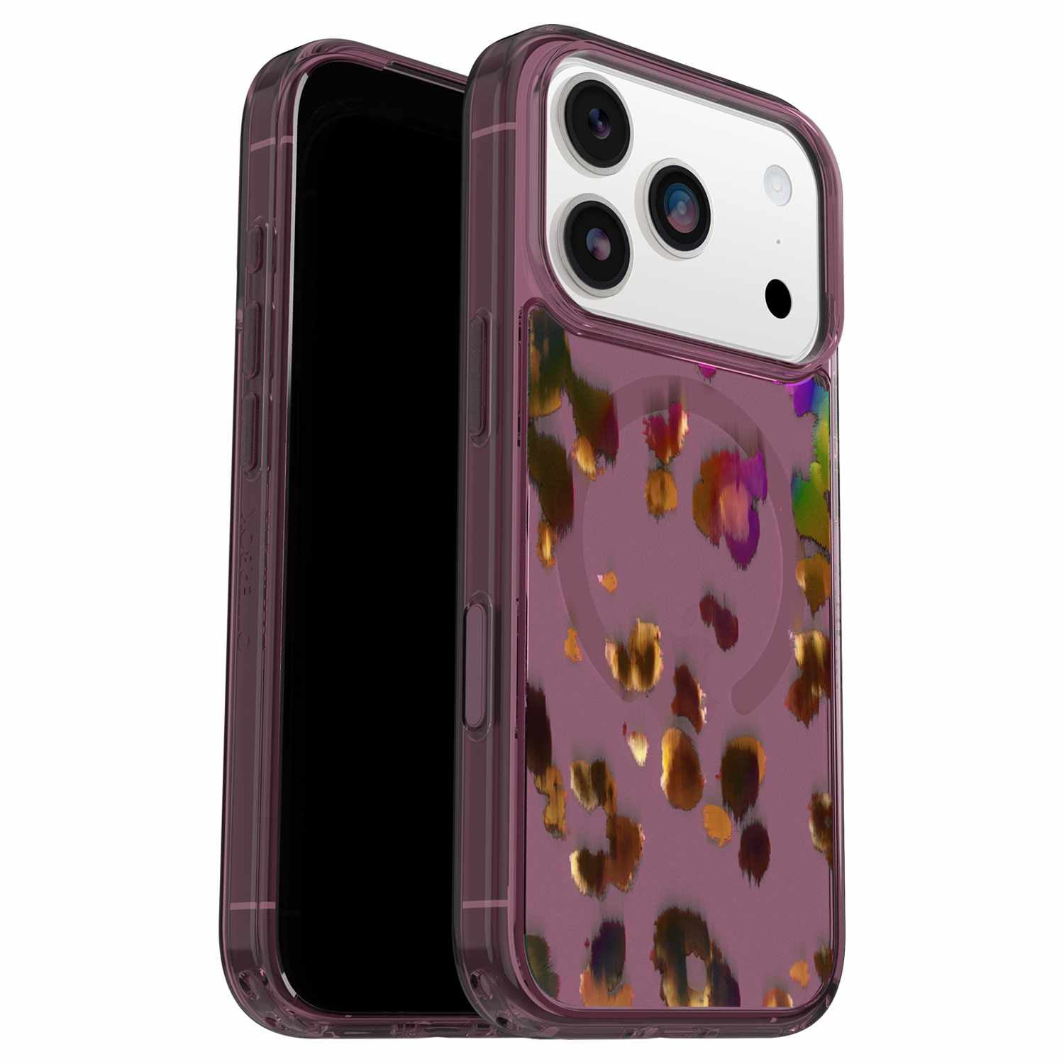 OtterBox Symmetry Clear MagSafe Case w/Camera Control Leopard Shift (Pink) for iPhone 17
