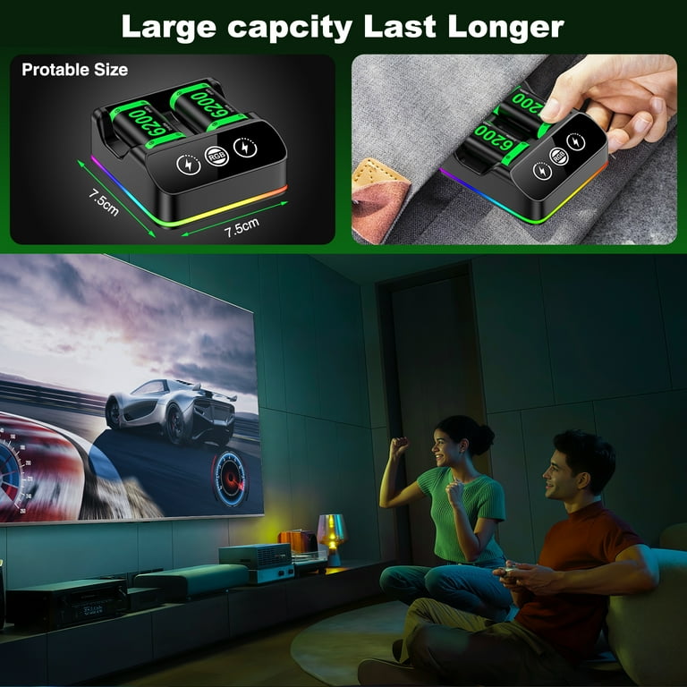 Beboncool 2x6200mWh Xbox Rechargeable Battery Kit photo 4