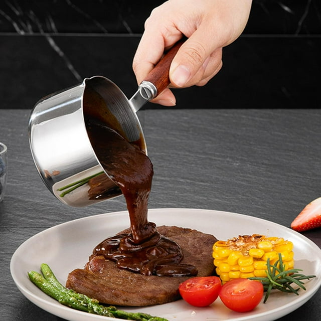 Small Non-Stick Stainless Steel - Contamination Pot for Making Sauces, Burning , 250ml