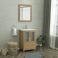 thumbnail image 3 of Vanity Art 24" Single Sink Freestanding Bathroom Vanity Set with Ceramic Top and Mirror, 3 of 7