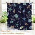 thumbnail image 6 of Nautical Coastal Shower Curtain, Coral Conch Starfish Seashell Bathroom Curtain, Ocean Theme Underwater Marine Navy Blue Shower Curtain Set with 12 Hooks for Bathroom 72" Wx72 L, 6 of 6