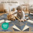 thumbnail image 4 of ODIKA 3'x5' Washable Throw Rug Inspired With Farmhouse Gold Lines Abstract Modern Geometric Playful Expressive for Entryway, Kitchen, Mudroom, Stain Resistant, Low Profile, Non-Slip, 4 of 7
