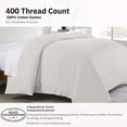 thumbnail image 5 of California Design Den King Duvet Cover King Size - 400 Thread Count 100% Cotton, Quality Comforter Cover, Soft Sateen - Ivory (Pale Tone), 5 of 10