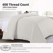California Design Den King Duvet Cover King Size - 400 Thread Count 100% Cotton, Quality Comforter Cover, Soft Sateen - Ivory (Pale Tone)