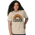 thumbnail image 4 of Vegan Rainbow Vegetarian Hippie Cute Plus Size Crewneck Graphic Tee Shirt Brisco Brands 3X, 4 of 5