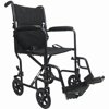 Karman Healthcare T-2017 Folding Steel Transport Chair with Removable Footrests, Black, 17 Inches Seat Width