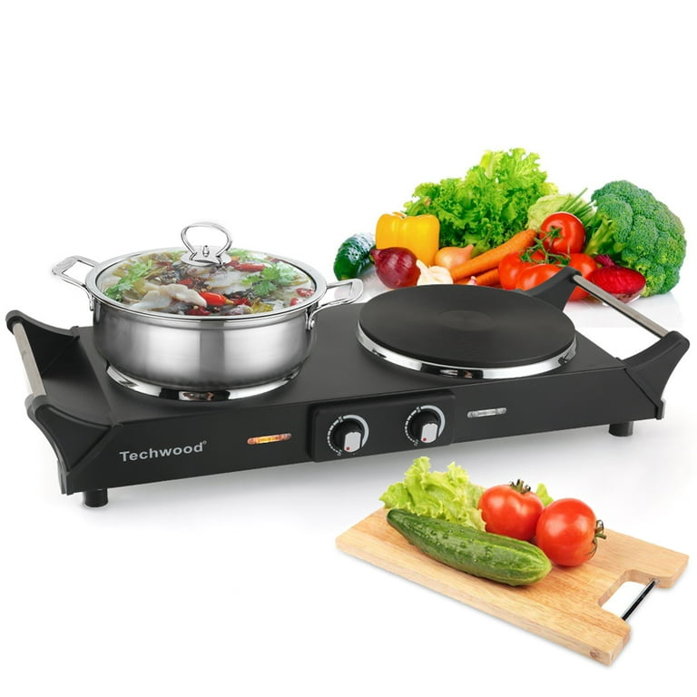 Techwood WS-ES-3203 Hot Plate Electric Single Portable Burner for Cooking  and