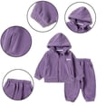 thumbnail image 5 of Esaierr Kids Baby Sweatsuits Two Piece Outfits for Girls Boys Solid Color Pajamas Trousers Sets Long Sleeve Jogging Sweat Suit Jammies Loungewear 2 Pieces Sets 1-9Y, 5 of 9