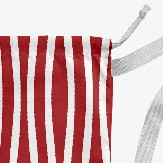 Simply Daisy Wavy Stripe 28 x 36 in Orange Laundry Bag