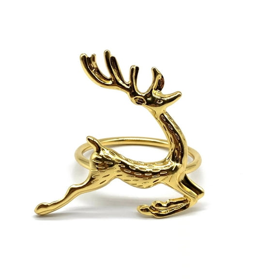 6pcs Christmas Deer Napkin Ring Cute Deer Napkin Ring Holders Metal Napkin Rings for Party