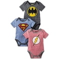 thumbnail image 2 of Justice League 3-Pack Infant Bodysuit Set-0-3 Months, 2 of 2