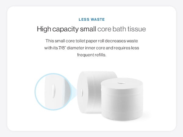 EZbrnd Premium 2-Ply Small CORE Toilet Paper/Bath Tissue/Septic Safe/Unscented, FSC Certified White, 36 Rolls x 850 Sheets
