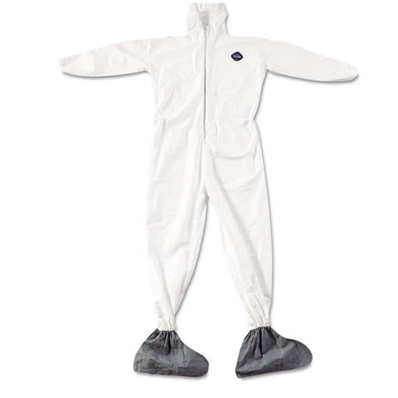 E.i. Dupont De Nemours 251-TY122S-XL Tyvek Elastic Cuff Hooded Coveralls with Boots, White & Extra Large, 25 per Case