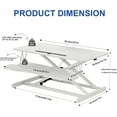 thumbnail image 3 of 38-inch Standing Desk Converter Height Adjustable Sit to Stand Up Workstation, Duals Monitor and Laptop Riser with Wide Keyboard Tray, for Home, School, Company, White, 3 of 9