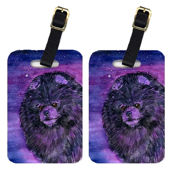 Starry Night Pomeranian Luggage Tags Pair of 2
