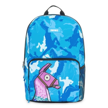 Fortnite Unisex Amplify Llama Loot Pinata Profile Blue Backpack with Side Mesh Pocket