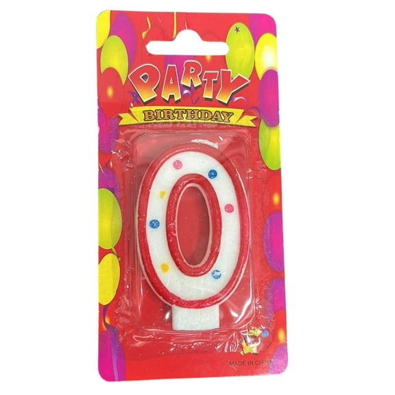 Birthday Number-0 Cake Candle: 1CT