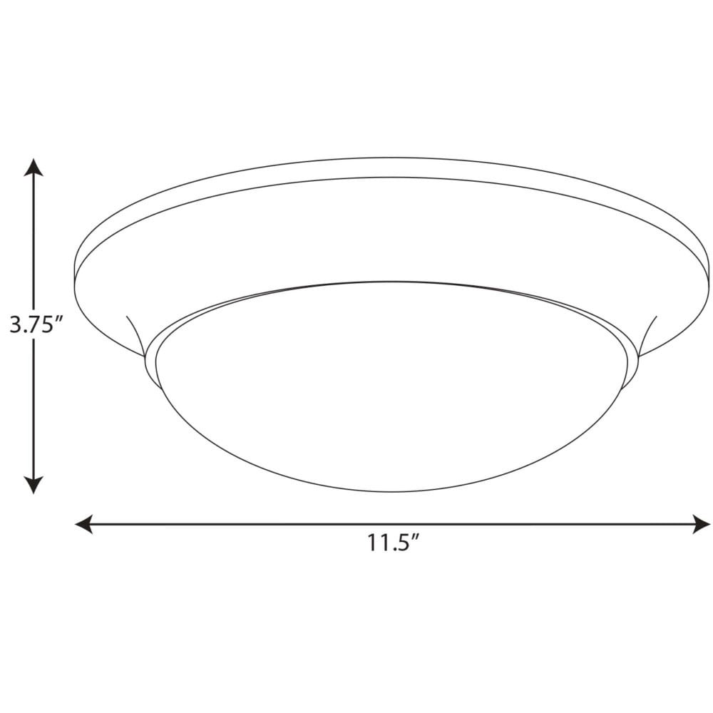 P350146-012-Progress Lighting-Etched Glass Close-to-Ceiling - Close-to-Ceiling Light - 1 Light - Bowl Shade in Transitional style - 11.5 Inches wide
