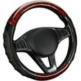 thumbnail image 6 of Peach Wood Grain Steering Wheel Cover Carbon Fiber Leather Breathable Anti-Slip Four Seasons Universal 15 Inch 38 cm Steering Covers, 6 of 6