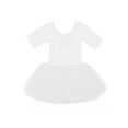 thumbnail image 6 of Sxiwei Kids Girls Short Sleeve Ballet Dance Dress Tutu Skirt Leotard Gymnastics Outfit Dancewear White 12-14, 6 of 7