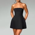thumbnail image 4 of Women's Strapless A-Line Mini Dress Sleeveless Fit and Flare Short Party Graduation Dress, 4 of 7