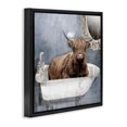 thumbnail image 3 of Stupell Industries Le Bain Bleu Cattle Black Framed Floater Canvas Wall Art design by Sophie 6, 18 x 18, 3 of 9