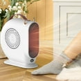 thumbnail image 6 of COM1950s Space Heater, 110V Standard Portable Heater with Thermostat, Electric Desktop Heater High Output Fan for Home Bedroom Mini Small Desktop Office Desk Indoor Use (White), 6 of 7