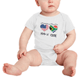 thumbnail image 2 of 50% South African + 50% American = 100+% Cute Baby Bodysuit Newborn Clothes Outfits (White, 6-12 Months), 2 of 5