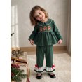 thumbnail image 5 of RUINIXCW Toddler Baby Girl Christmas Outfit Long Sleeve Tops and Bell Bottoms 2Pcs, 5 of 8