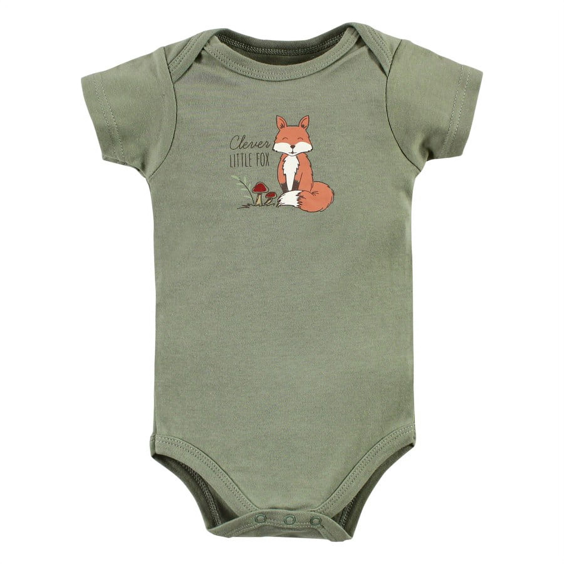 Hudson Baby Short Sleeve Bodysuits, 5-Pack, Newborn- 24 Months
