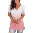 thumbnail image 4 of Women's Tops Plus Size Short Sleeve Casual V-neck Short Sleeve Loose T-shirt Tops Summer Plus Size Tunic Blouse Tops 2025, 4 of 8
